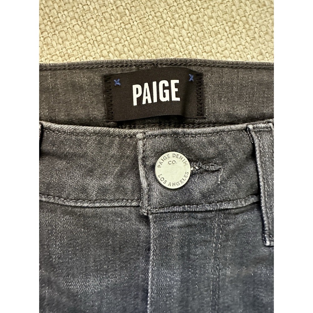 PAIGE Hoxton Ankle Leg Stretch Denim Skinny Jeans Charcoal Wash High Rise - Picture 4 of 6
